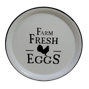 Decorative Enameled 11.5 inch Plate Farm Fresh Eggs Rustic Farmhouse Kitchen